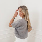 Grey Diamond Neckline (SHORT SLEEVE) Sweater