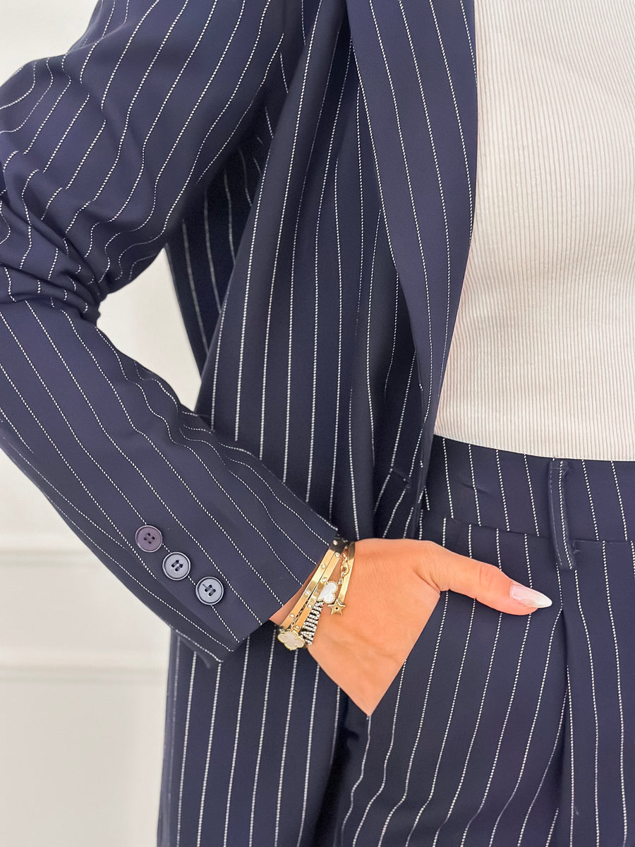 Navy striped Trouser