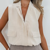 Vanilla Sleeveless Eleonore Jacket