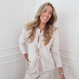 Greige Marguerite Romantic Cardigan