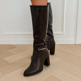 Dark Brown Buckle Maddie Boots