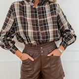 Brown Orelie Leather Short