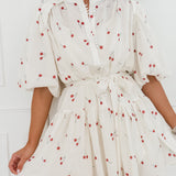 Cream Cherry Mette Dress