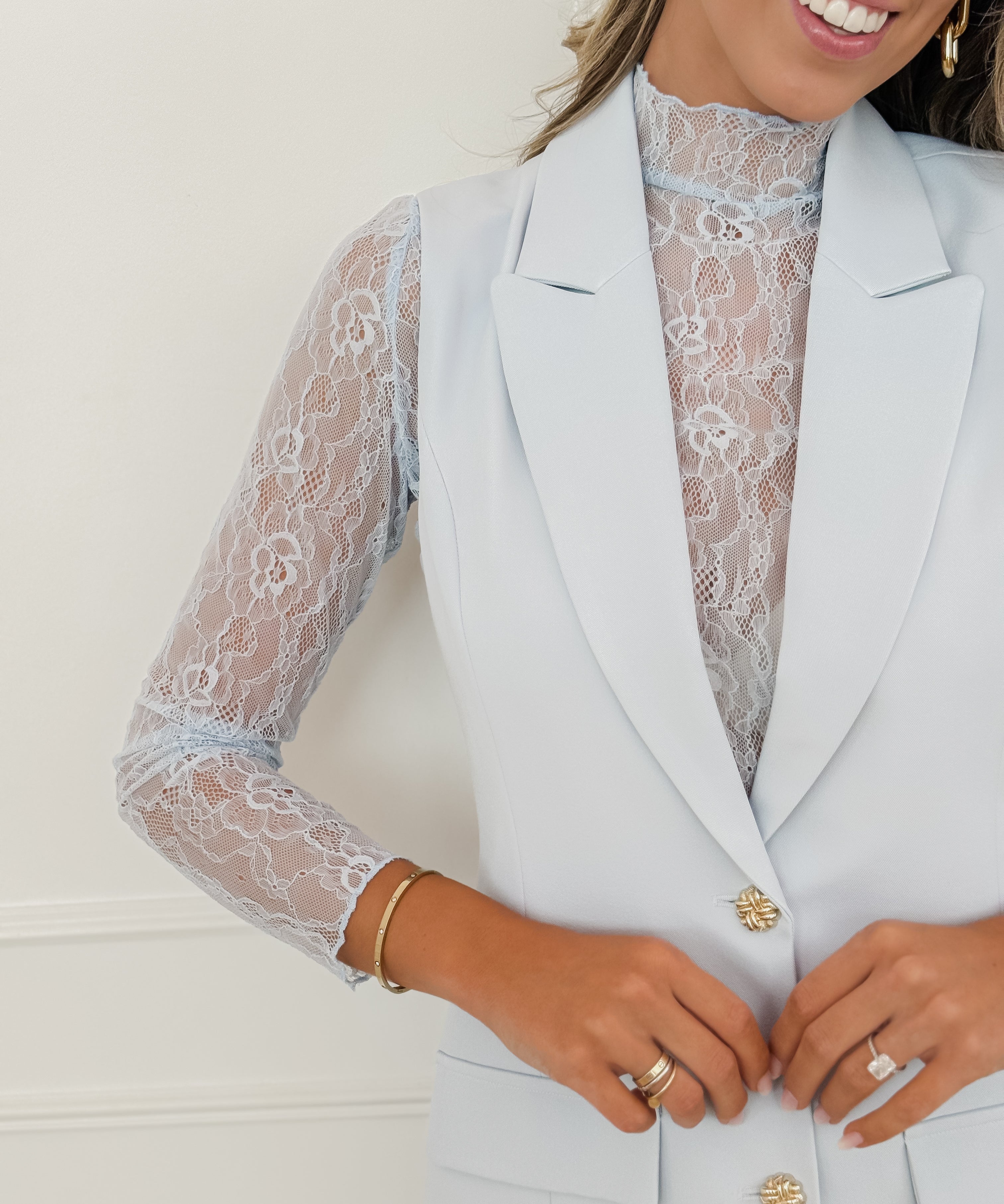 Light Blue Abigail Lace Top