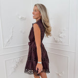 Dark Brown Broderie Clarisse Dress