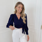 Navy Ellis Cache Coeur Blouse