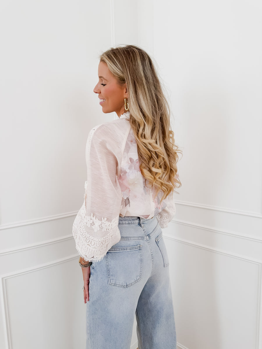 Nude Multicolor Romance Blouse