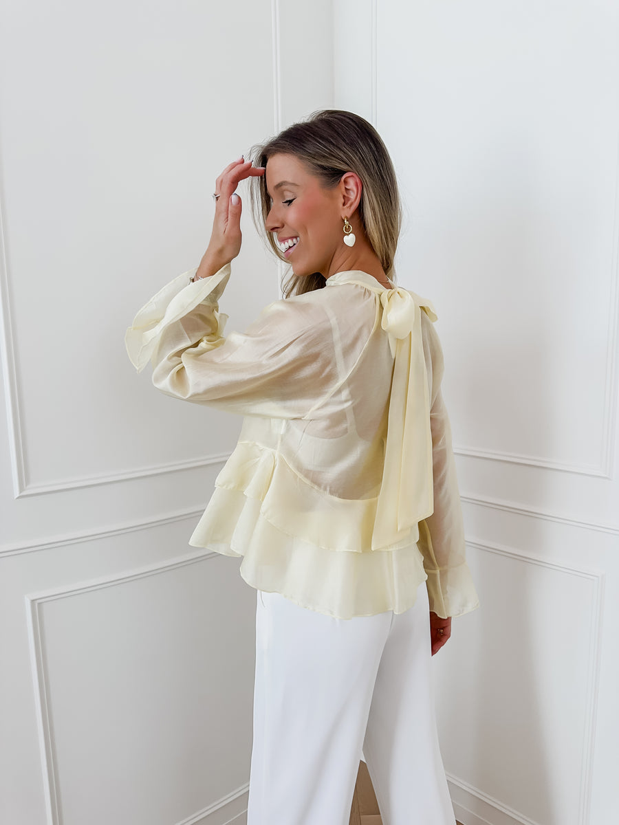 Yellow Cute Frill Blouse