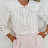White Madellina Broderie Blouse