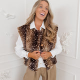 Brown Deer Print Marlien Bodywarmer