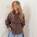 PRE ORDER Brown Checkered Chloé Blouse
