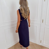 Navy Golden Buckle Dress