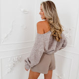 Taupe Lisanne Basic Sweater