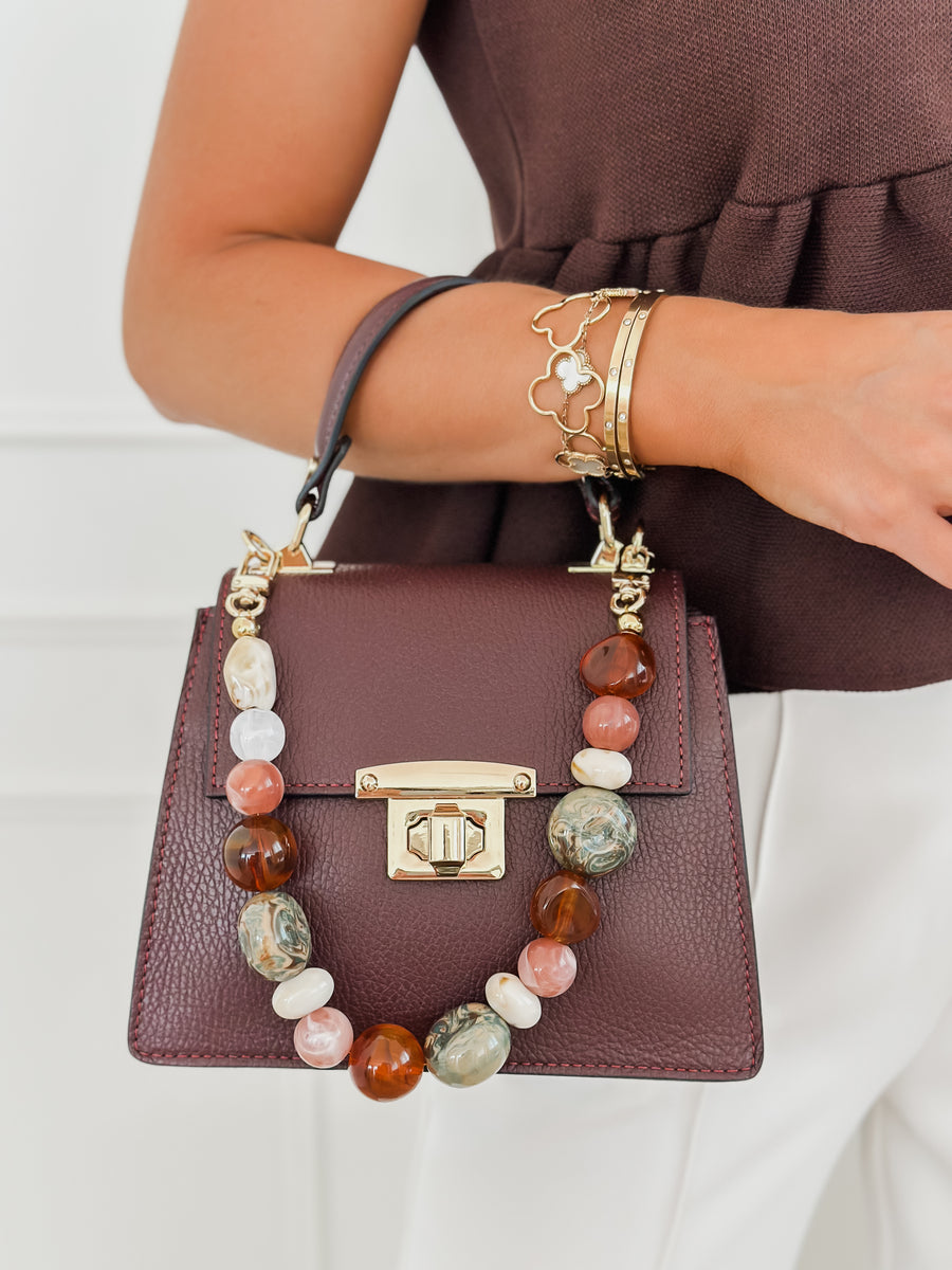 Bordeaux Stone Chain Bag