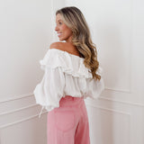White Off Shoulder Felicia Blouse