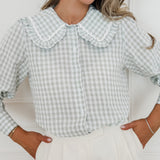 Green White Vichy Milana Blouse