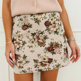 Beige Carol Flower Skirt