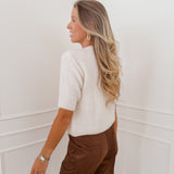 Crème Golden Button (SHORT SLEEVE) Gilet