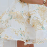 Yellow Flower One Shoulder Dress