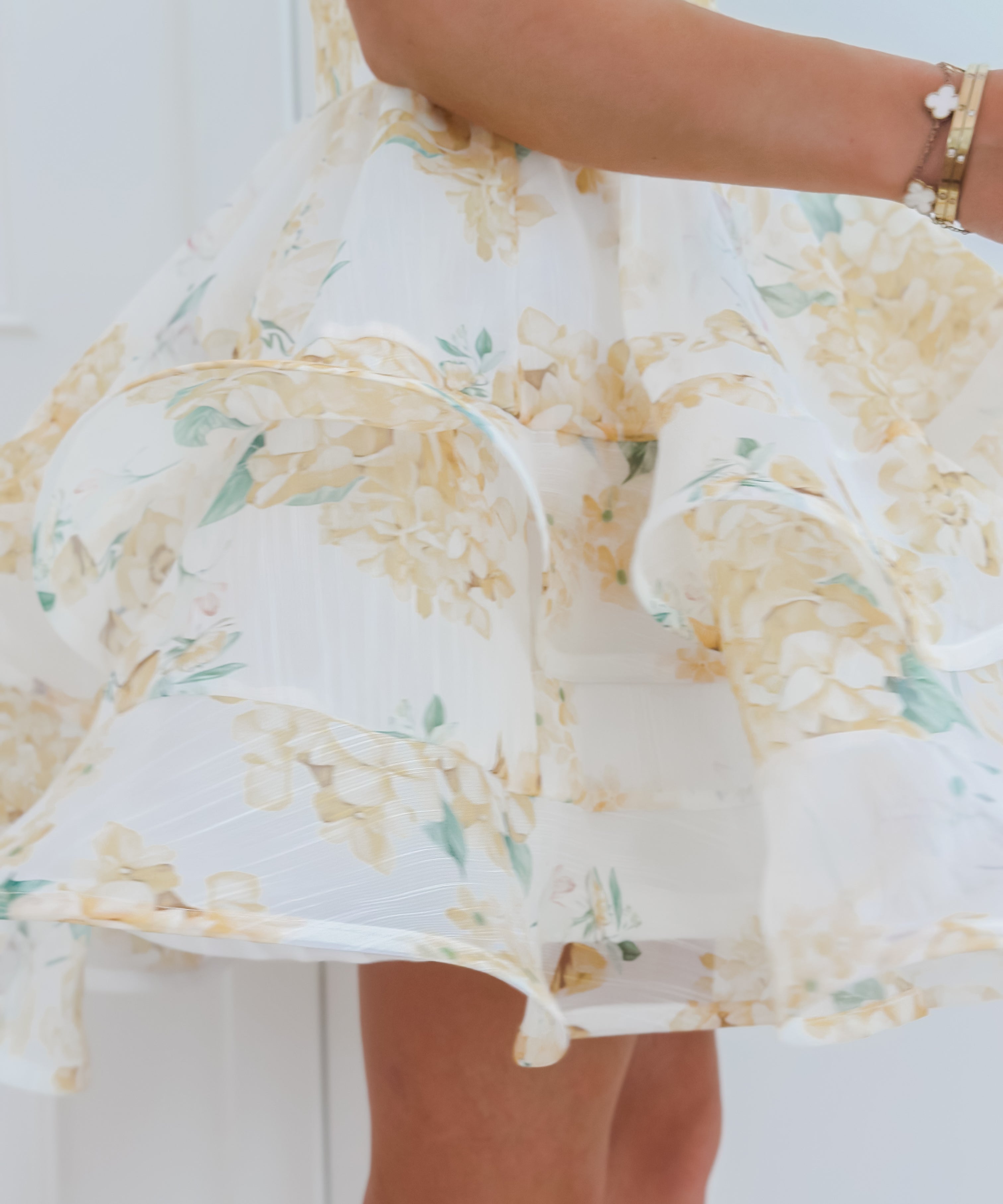 Yellow Flower One Shoulder Dress