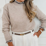 PRE ORDER Light Brown Frill Detail Imany Sweater