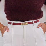 Burgundy Suede Clara Belt