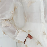 Crème Multiple Butterfly Blouse