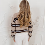 PRE ORDER Beige Brown Blue Striped Marije Sweater