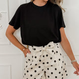 Cream Black Elouisa Polka Dots Short