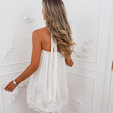 Ivory Genna Shimmer Halterneck Lace Dress