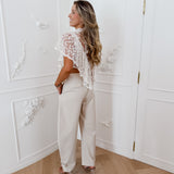Navy Aubrey Ankle Tab Trouser