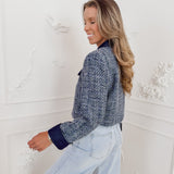 Navy Silver Tweed Cindy Jacket