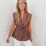 Choco Sleeveless Jasmine Blazer