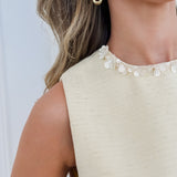 Yellow Eleni Sequin Detailled Dress