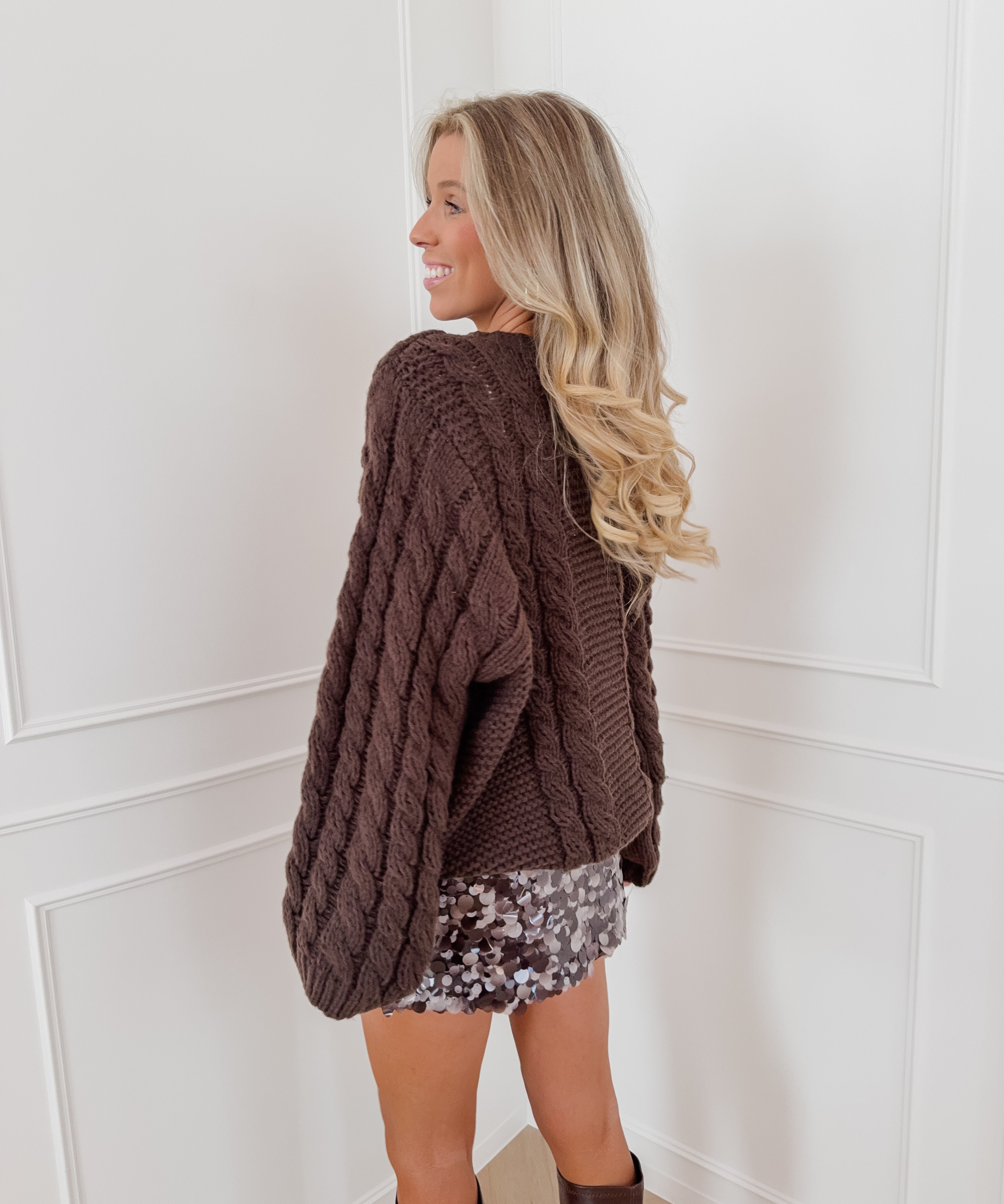 Brown Sequin Gigi Skirt