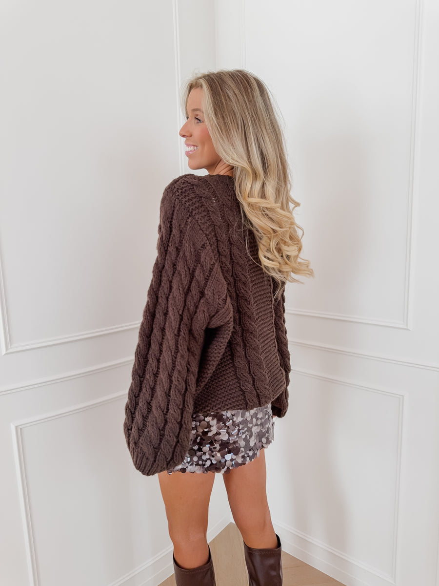 Brown Sequin Gigi Skirt