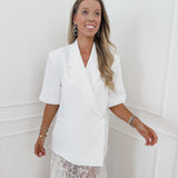 White Short Sleeve Julia Blazer