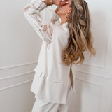 Cream Jana Sleeveless Blazer