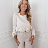 Beige Maggie Tweed Trouser
