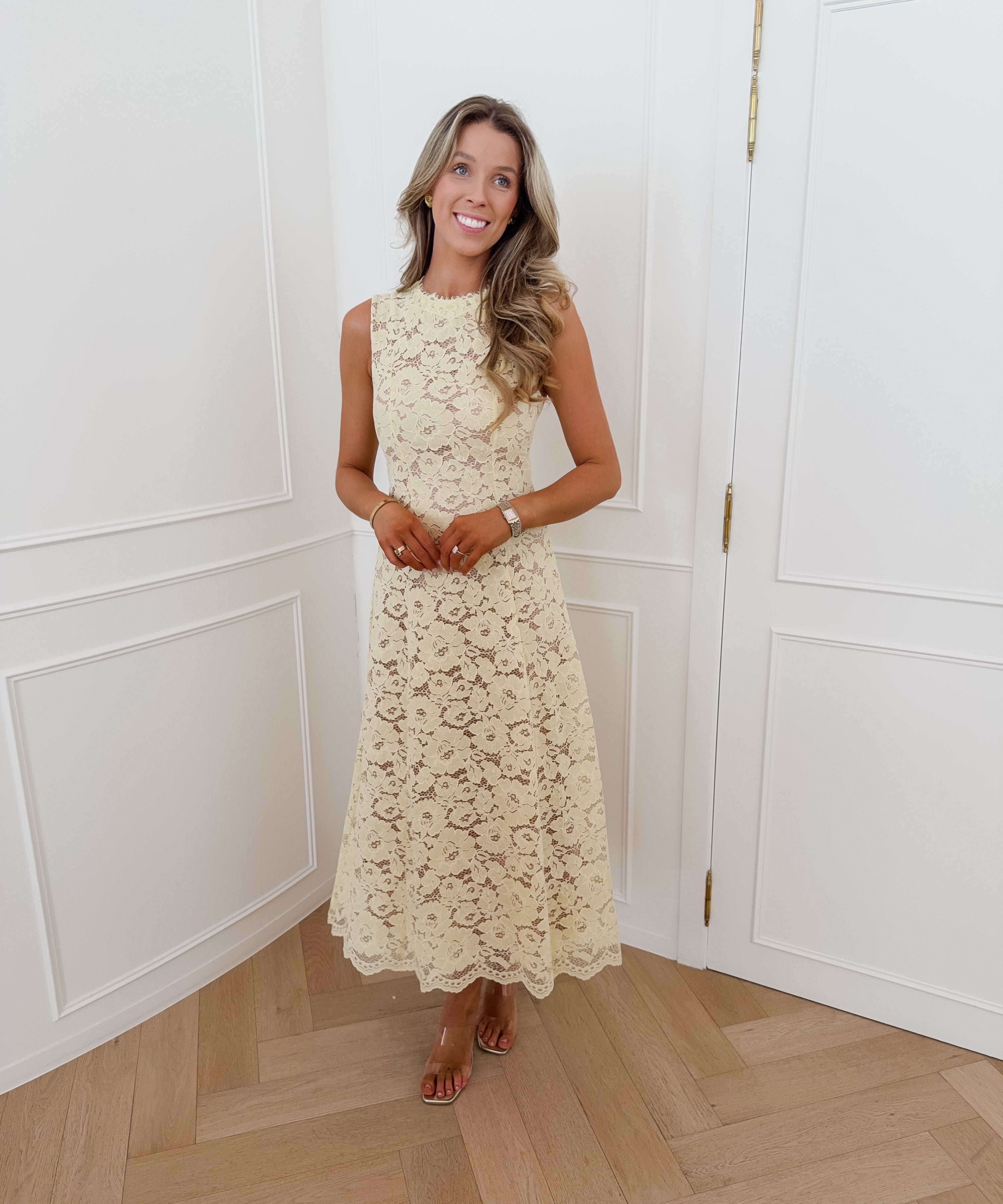 Yellow Victorine Lace Dress