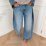 PRE ORDER Blue Cleo Pleated Jeans