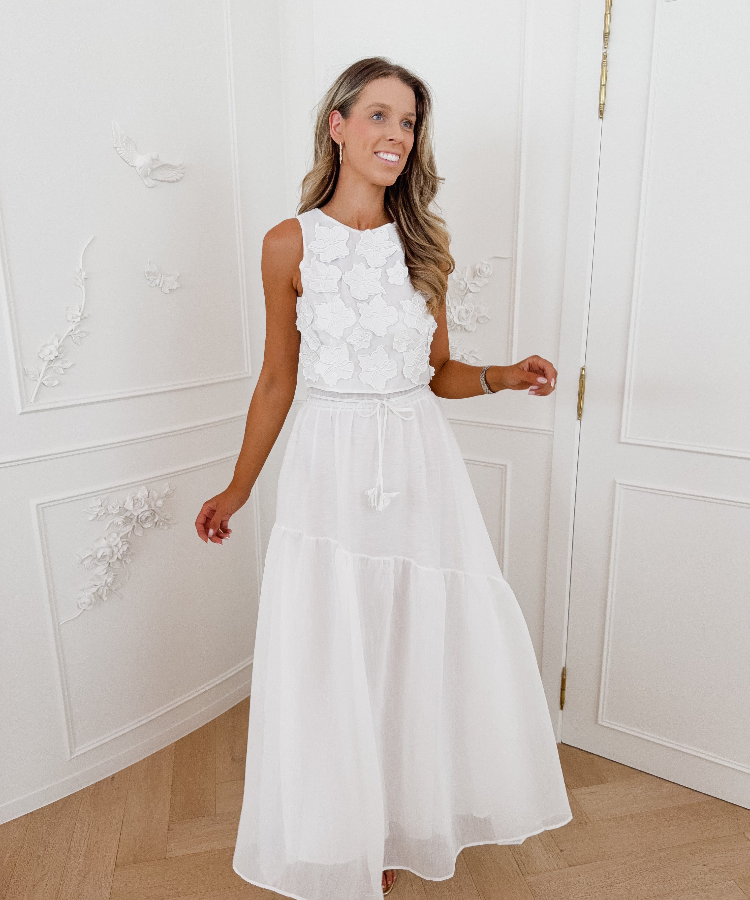 White Filicia Flower Ensemble