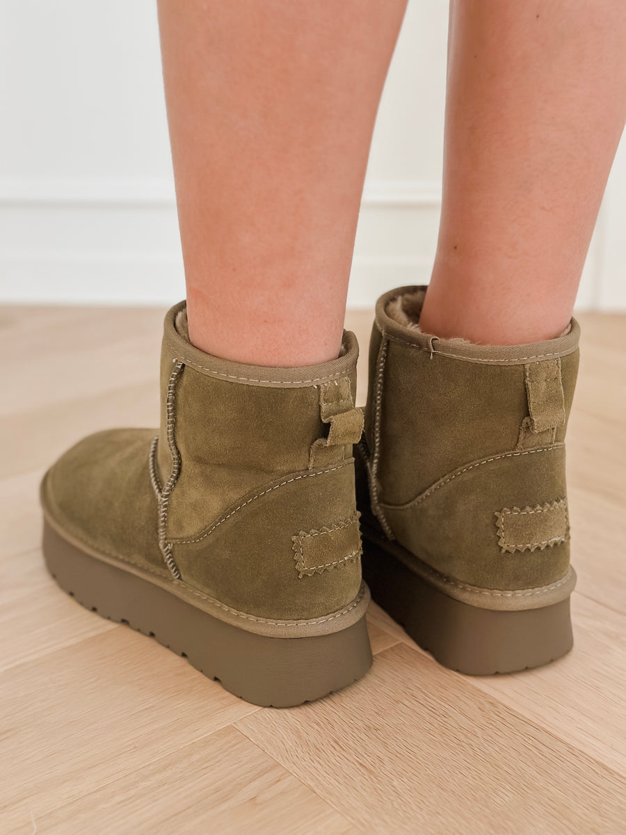 Kaki Cosy Winter Boots