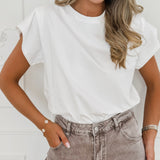 White Basic Special Detail Una T-Shirt