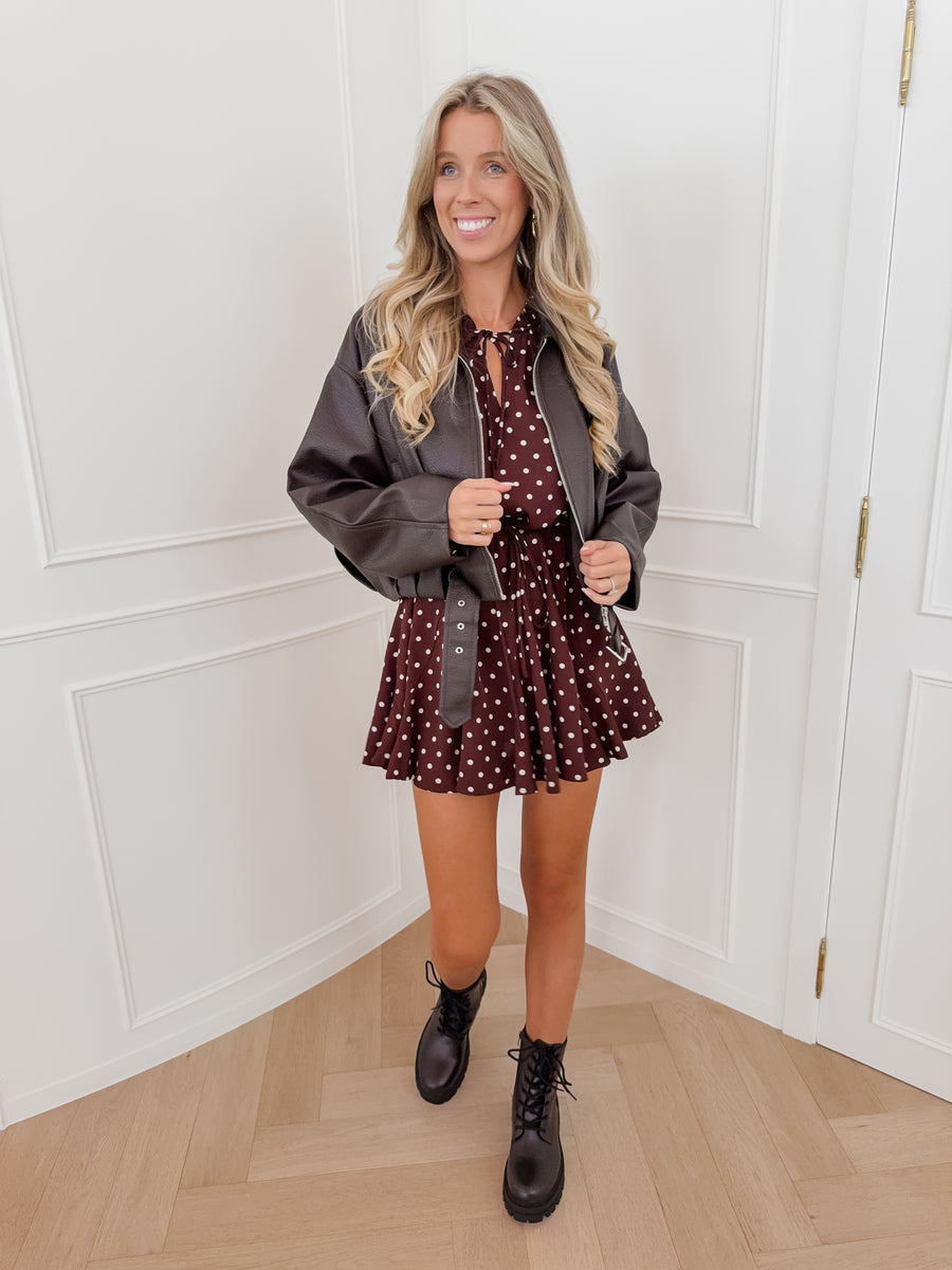Brown Polka Dot Dress