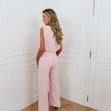 Soft Pink Emmarie Button Sleeveless Jumpsuit