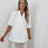White Short Sleeve Julia Blazer