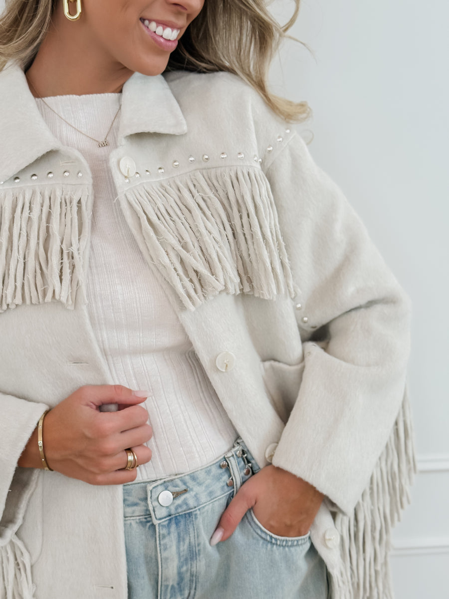 Greige Ginny Studs Jacket