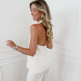 Ecru Fenna Halterneck Top