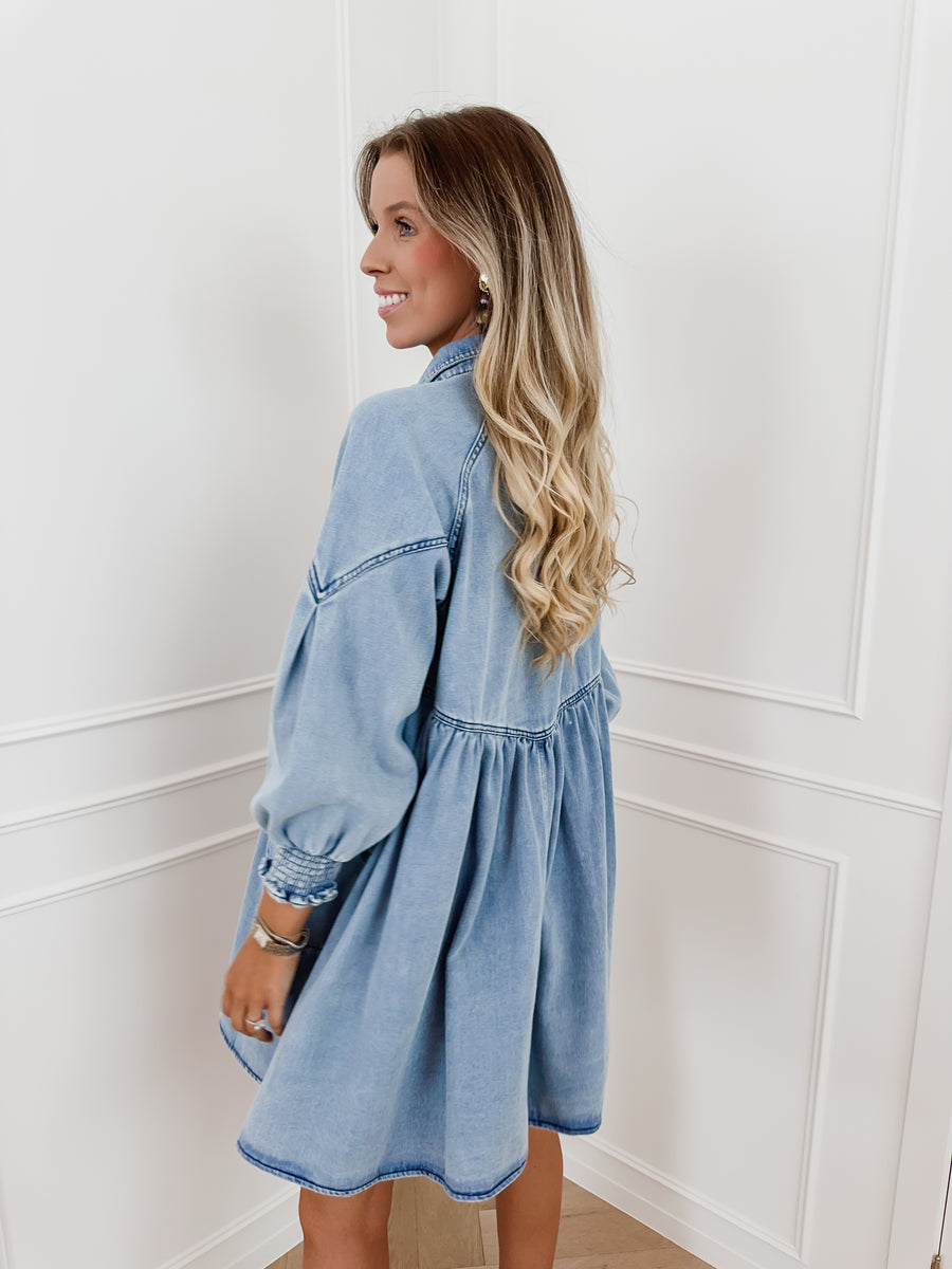 PRE ORDER Jeans Heart Button Dress